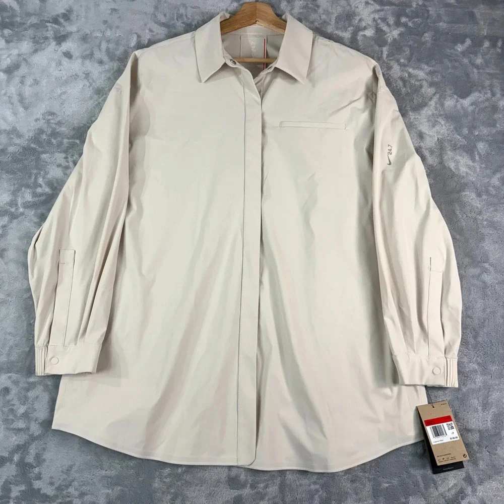 Nike 24.7 PerfectStretch Women's Large Dri-FIT Oversized Long-Sleeve Shirt NWT